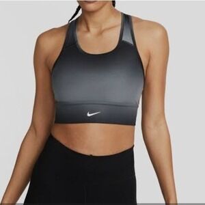 Nike Dri-FIT Ombre Racerback Sports Bra Grey Black Medium Support Womens Large